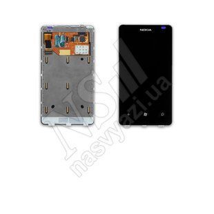 Дисплей NOKIA 800 з чорним тачскріном і рамкою 00-00014871 фото