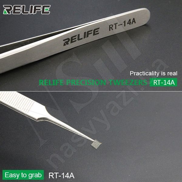 Пінцет RELIFE RT-14A прямий 160 ммхромованийперфорований 00-00025518 фото