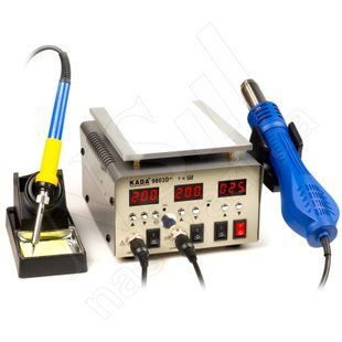 Паяльна станція KADA 9803D+ 680W турбінна фен 100-480&deg;С, паяльник 200-480&deg;С, сепаратор 18x14 см 00-00020231 фото