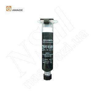 Лак для плат AMAOE M57 UV 10CC чорний, в шприці 24 г 00-00123424 фото