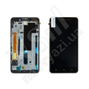 Дисплей LENOVO A5000 з чорним тачскріном і рамкою 00-00021845 фото