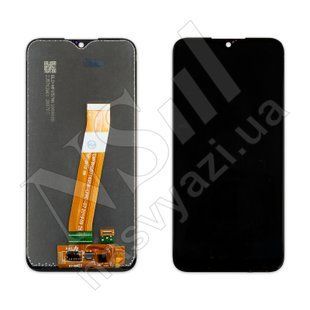 Дисплей SAMSUNG A015 Galaxy A01 2020 c вузьким розємом з чорним тачскріном 00-00021848 фото