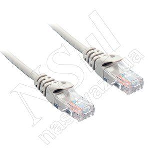 Патч-корд литой 1м UUTP RJ45 Cat.5e серый 00-00011207 фото