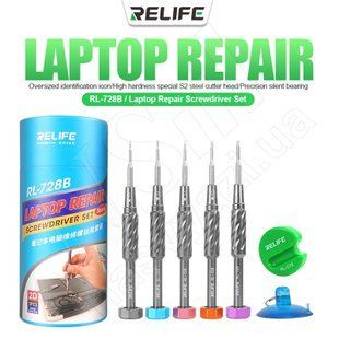 Набор отверток RELIFE RL-728B для разборки ноутбуков *0.8, +1.2, T3, T5, T8 00-00025499 фото