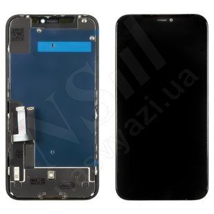 Дисплей APPLE iPhone 11 IPS IN CELL HD HL з чорним тачскріном 00-00123882 фото
