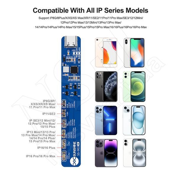 Тестер-активатор акумуляторів SUNSHINE SS-903 SE iP8-iP16ProMax 00-00123225 фото
